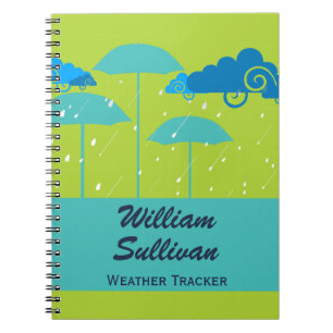 Weather Tracker Green Blue Notebook