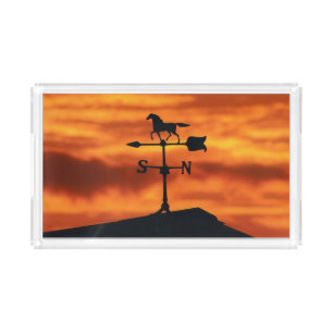 Weather Vane at Sunset Acrylic Tray