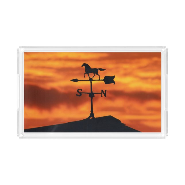 Weather Vane at Sunset Acrylic Tray (Front)