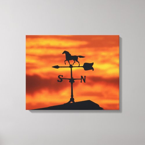 Weather Vane at Sunset Canvas Print