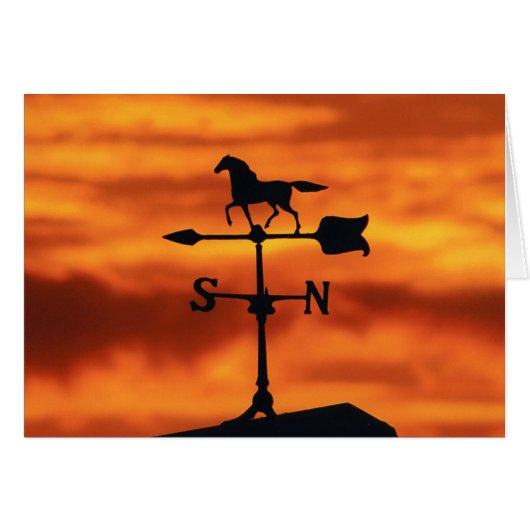 Weather Vane at Sunset Cards (Front Horizontal)