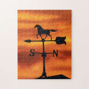 Weather Vane at Sunset Jigsaw Puzzle