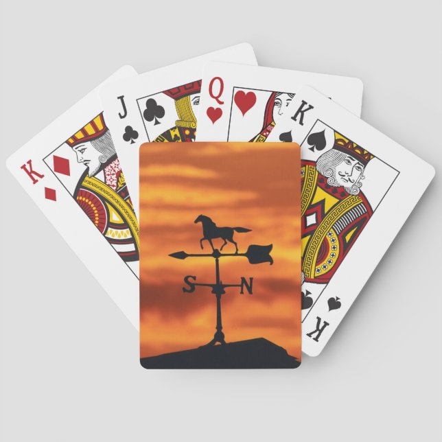 Weather Vane at Sunset Poker Cards (Back)