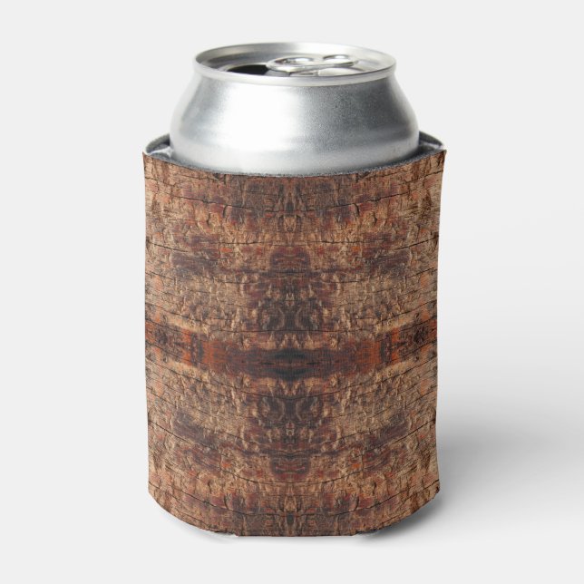 Weathered Aged Wood Photo Closeup Pattern Design Can Cooler (Can Front)