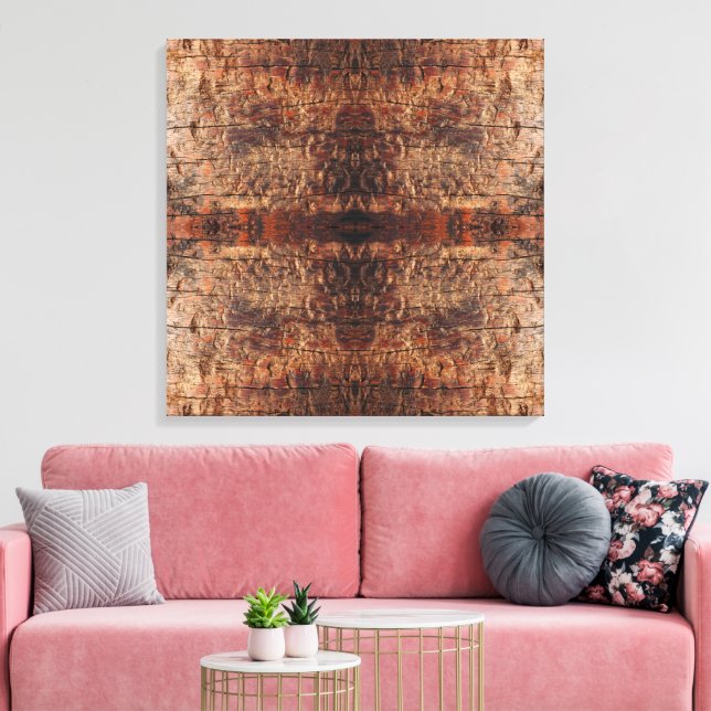 Weathered Aged Wood Photo Closeup Pattern Design Canvas Print (Insitu(LivingRoom))