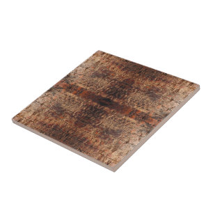 Weathered Aged Wood Photo Closeup Pattern Design Ceramic Tile