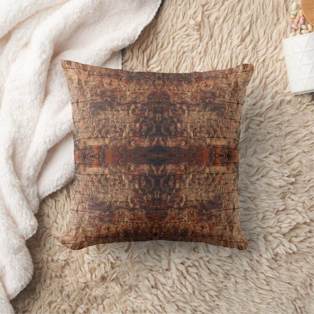 Weathered Aged Wood Photo Closeup Pattern Design Throw Pillow (Blanket)