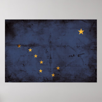 Weathered Alaska Flag Poster