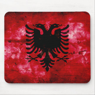 Weathered Albania Flag Mouse Pad