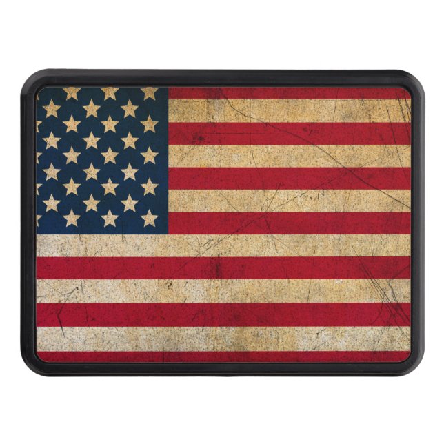 Weathered American Flag Hitch Cover (Front)