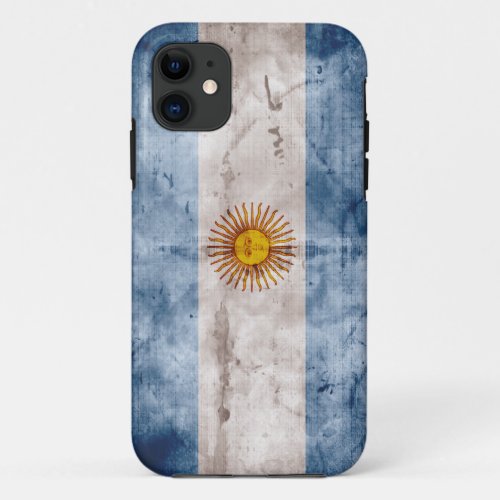 Weathered Argentina Flag iPhone 11 Case