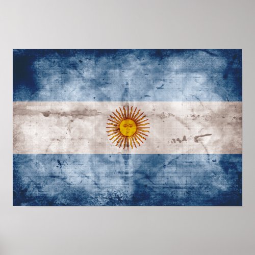 Weathered Argentina Flag Poster