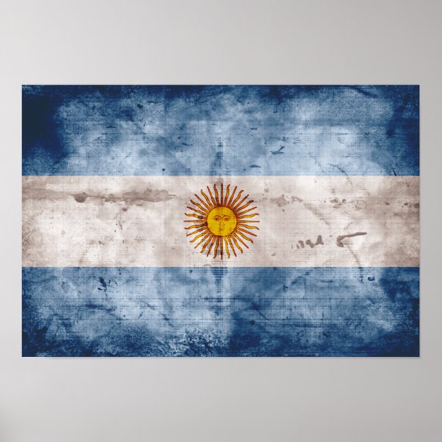 Weathered Argentina Flag Poster (Front)
