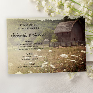 Weathered Barn Country Wedding Invitation