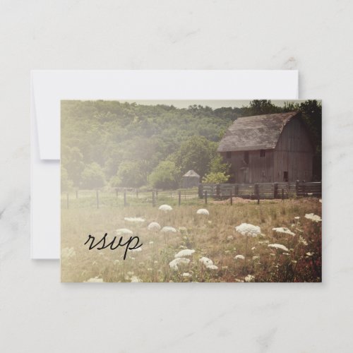 Weathered Barn Country Wedding RSVP Response Card