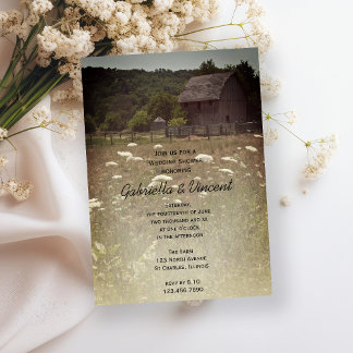 Weathered Barn Country Wedding Shower Invitation