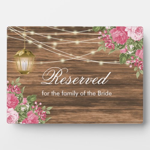 Weathered  Barn Wood _ Mauve Pink Flower _ Reserve Plaque