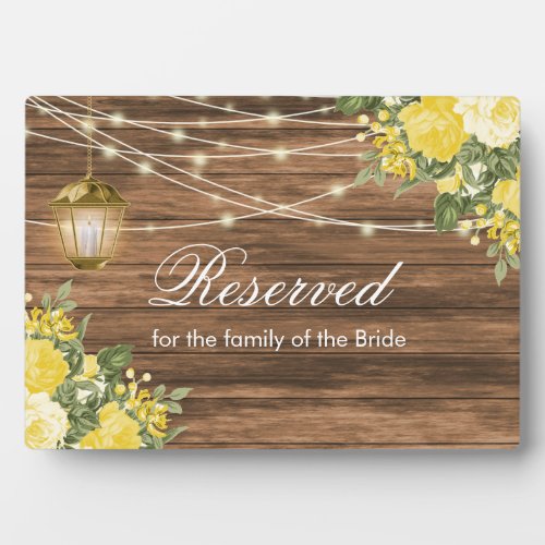Weathered  Barn Wood _ Yellow Flower  _ Reserve Plaque