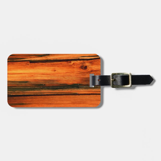 weathered barnboard luggage tag (Front Horizontal)