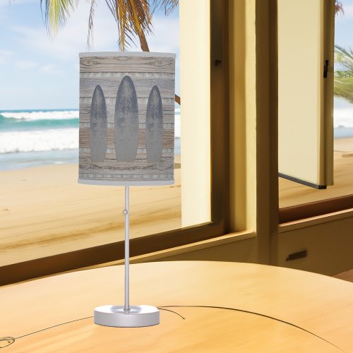 Weathered Beach Driftwood Surfboard Table Lamp