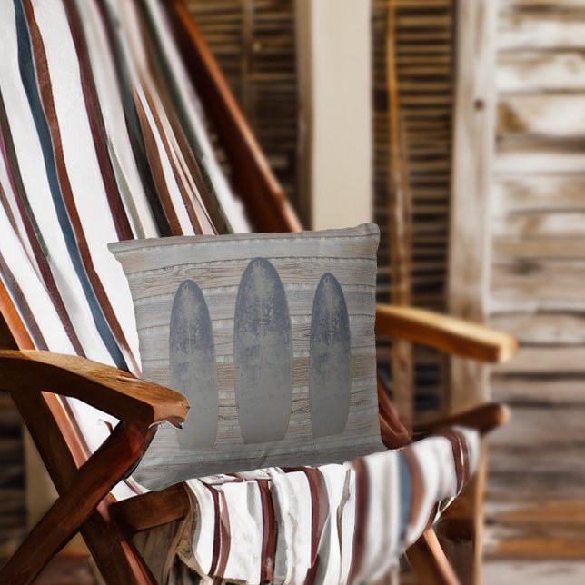 Weathered Beach Driftwood Surfboard  Throw Pillow (Weathered Beach Driftwood Surfboard Throw Pillow)