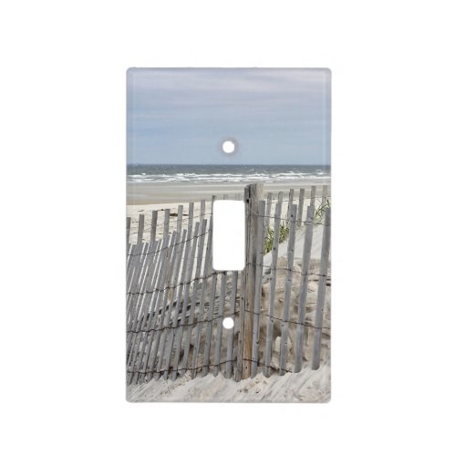 Weathered beach fence and sand dune light switch cover