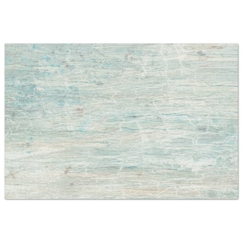 Weathered Beach Wood Ocean Blue Crackle Decoupage Tissue Paper