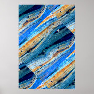 weathered blue barn board poster