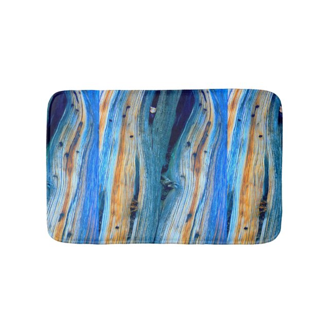 weathered blue barn boards bathroom mat (Front)