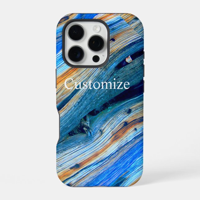 weathered blue barn boards iphone case (Back)
