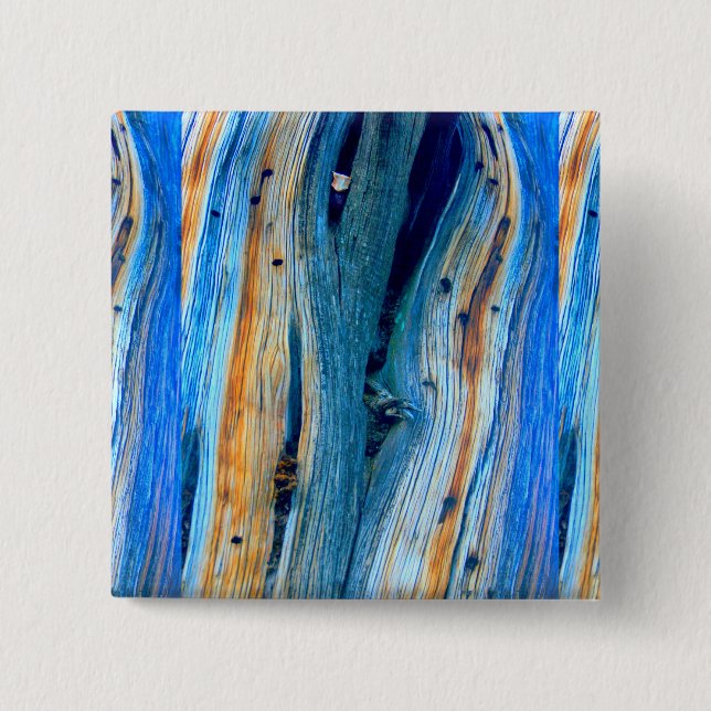 weathered blue barnboard pinback button (Front)