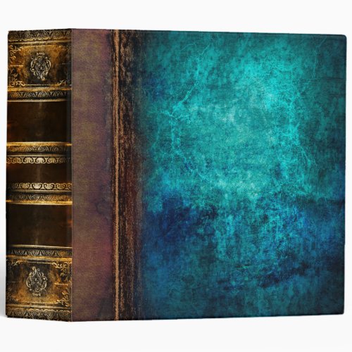 Weathered Blue Grunge Ancient Tome 3 Ring Binder