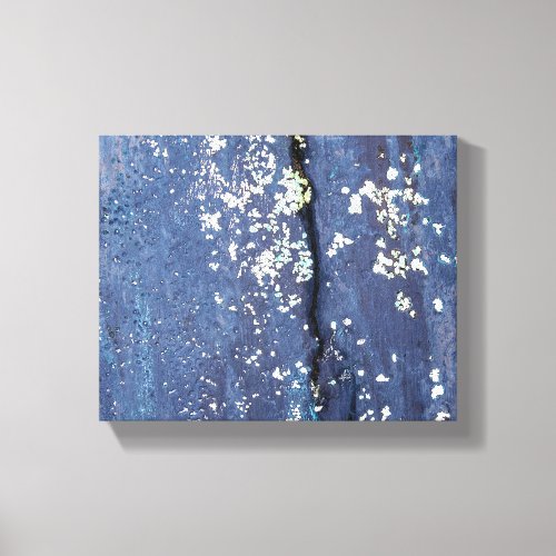 weathered blue paint abstract canvas print