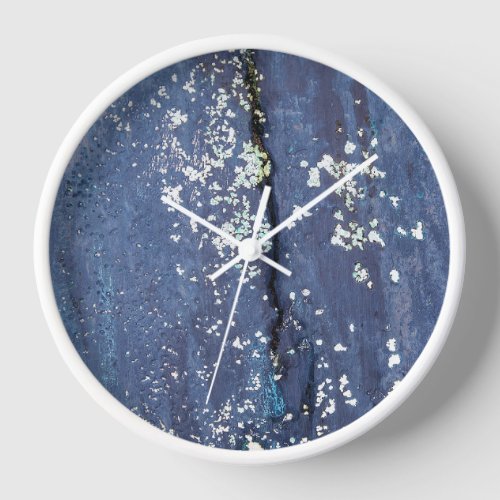 Weathered Blue Paint Abstract  Mouse Pad Clock