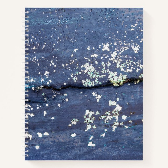 Weathered Blue Paint Abstract Notebook (Front)