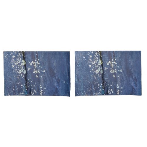 Weathered Blue Paint Abstract   Pillow Case