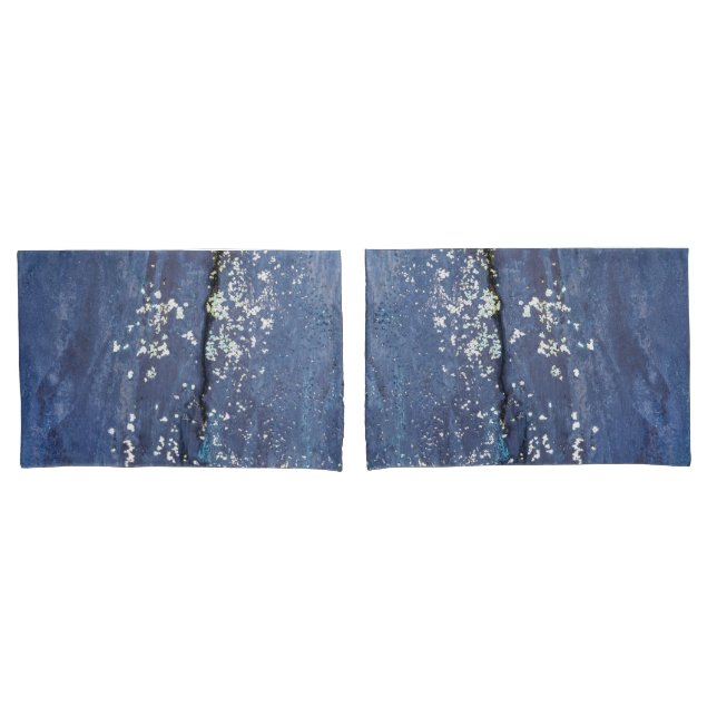 Weathered Blue Paint Abstract   Pillow Case (Front-Set)
