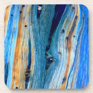 weathered blue rustic barn boards beverage coaster
