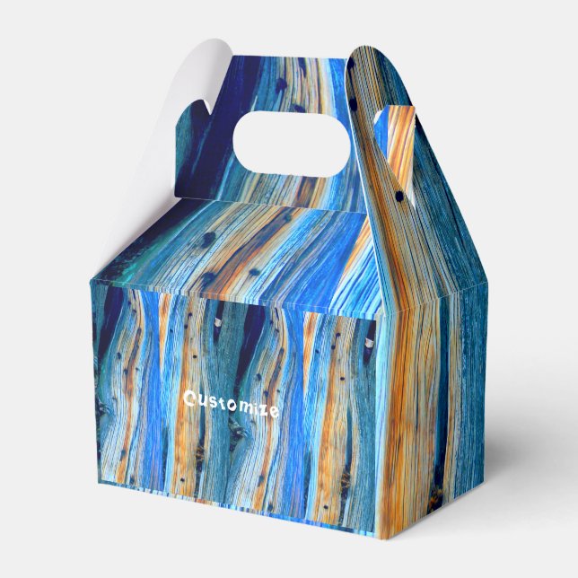 weathered blue wood favor boxes (Front Side)