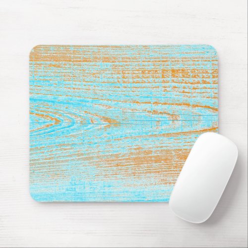 Weathered Board In Blue And Orange  Mouse Pad