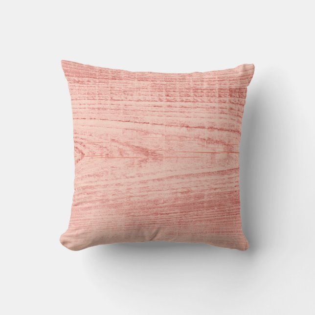 Weathered Board In Peach  Throw Pillow (Front)