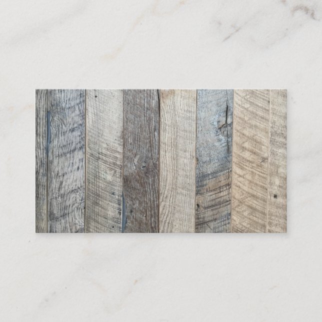 Weathered Boards Wood Plank Background Texture Business Card (Front)