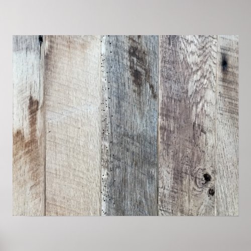 Weathered Boards Wood Plank Background Texture Poster
