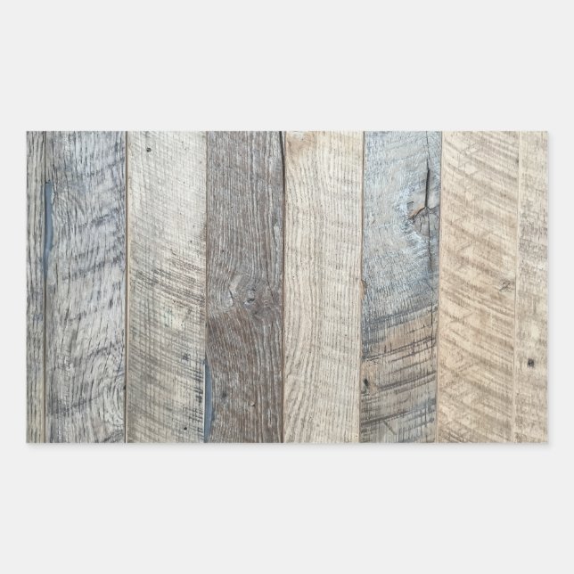 Weathered Boards Wood Plank Background Texture Rectangular Sticker (Front)