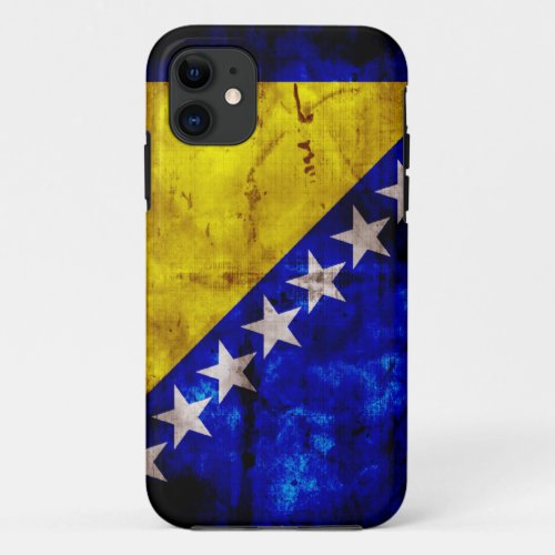 Weathered Bosnia Flag iPhone 11 Case