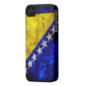 Weathered Bosnia Flag Case-Mate iPhone Case (Back Left)