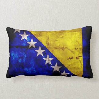 Weathered Bosnia Flag Lumbar Pillow