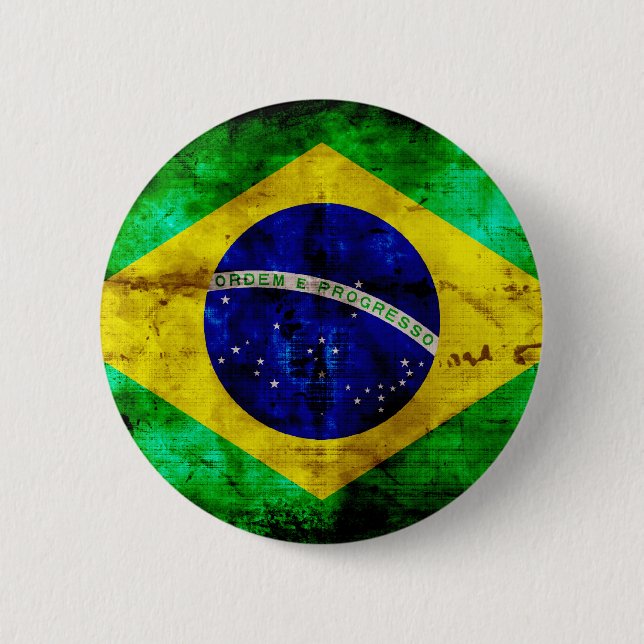Weathered Brazil Flag Button (Front)