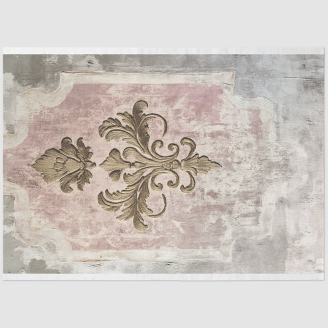 Weathered Bronze Demask Light Dusty Background Tissue Paper (Front)