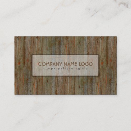 Weathered Brown Wood Planks Pattern Business Card